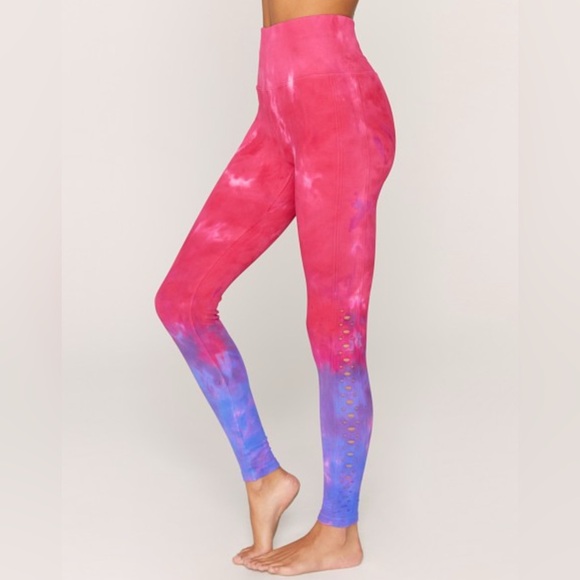Spiritual Gangster Self Love Legging Watermelon Purple Tie Dye Leggings Size M/L - Picture 9 of 12